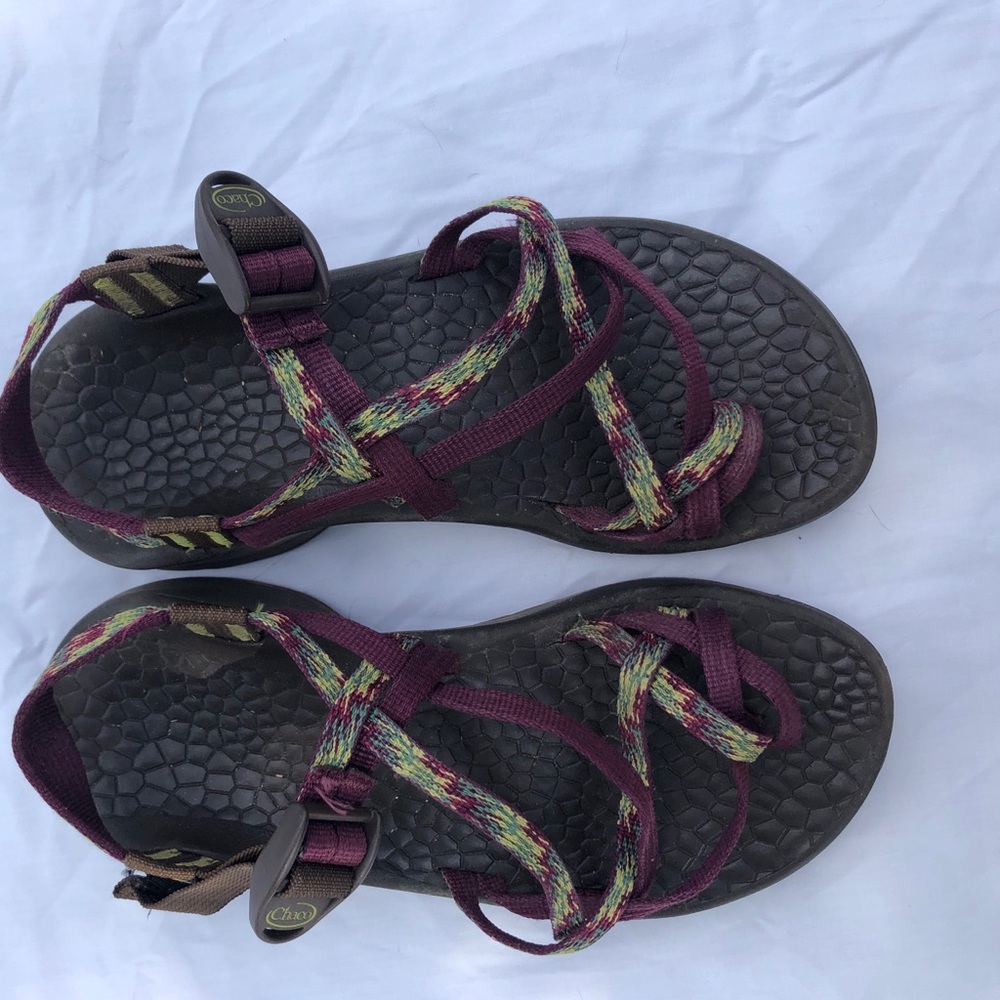 Purple & Green Chaco sandals